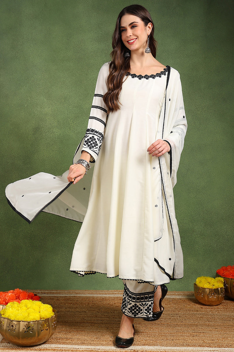 White-Silk-Blend-Solid-Embroidered-3-Piece-Anarkali-Set