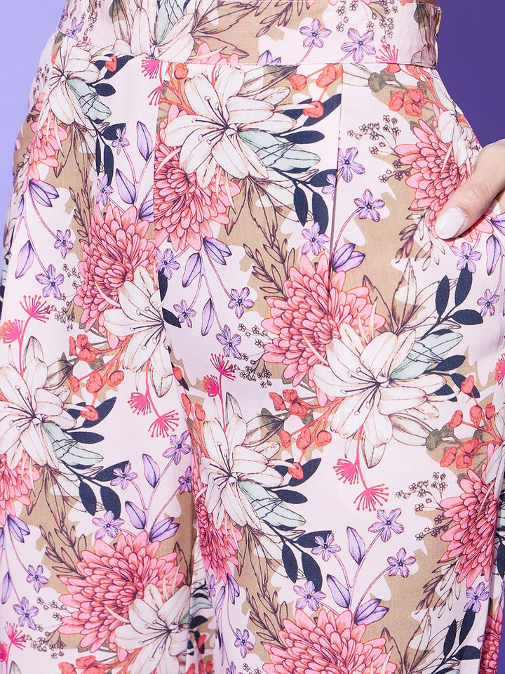 Peach-Polyester-Floral-Printed-Co-Ord-Set