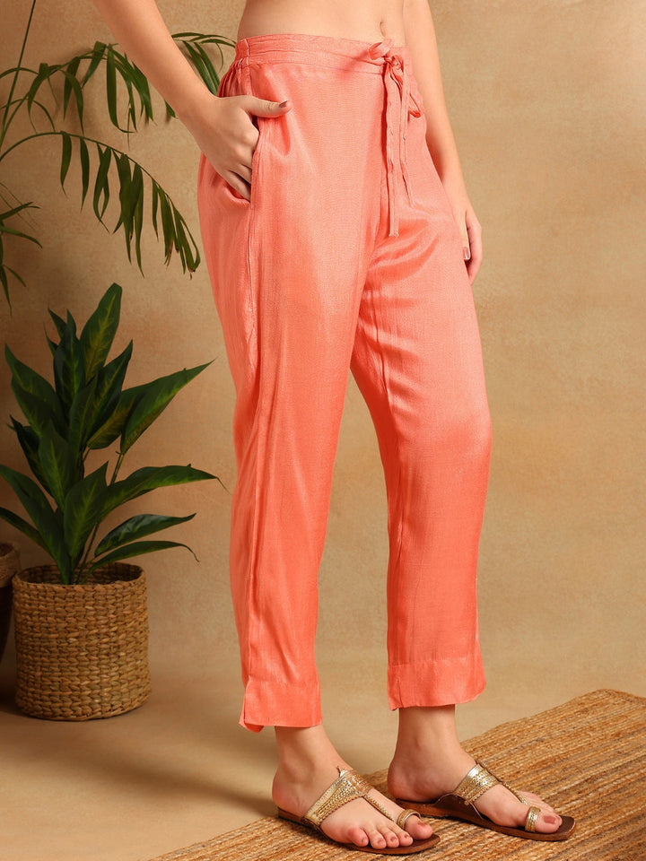 ZERESOUQ-Peach-Rayon-Blend-Floral-Printed-Straight-3-Piece-Kurta-Set