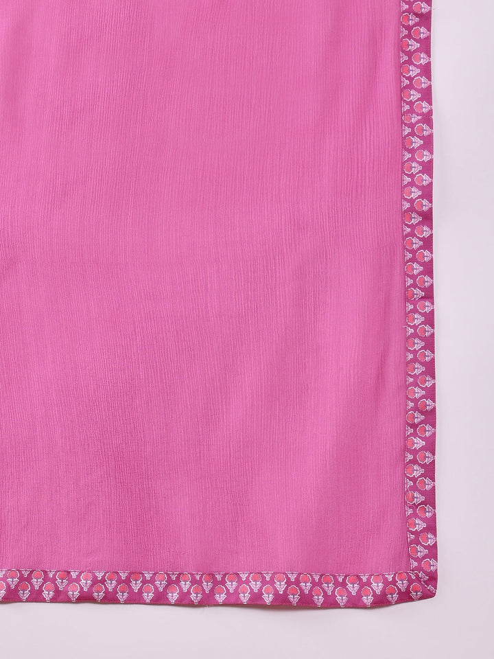 ZERESOUQ-Pink-Rayon-Blend-Floral-Printed-Kurta-Salwar-With-Dupatta