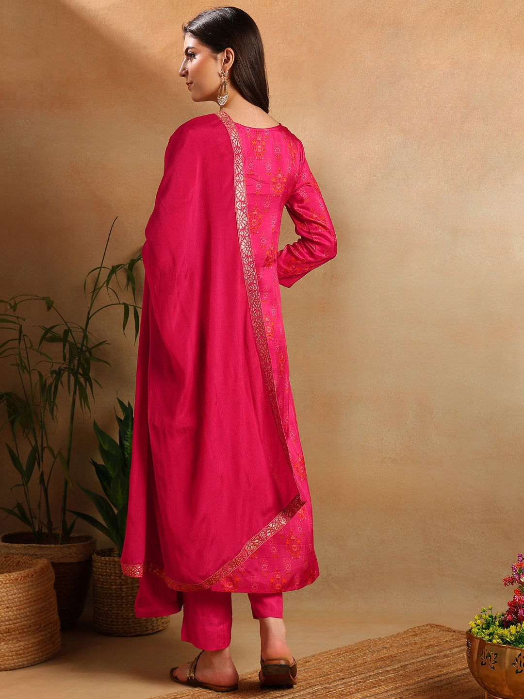 ZERESOUQ-Pink-Silk-Ethnic-Motifs-Woven-Design-3-Piece-Kurta-Set