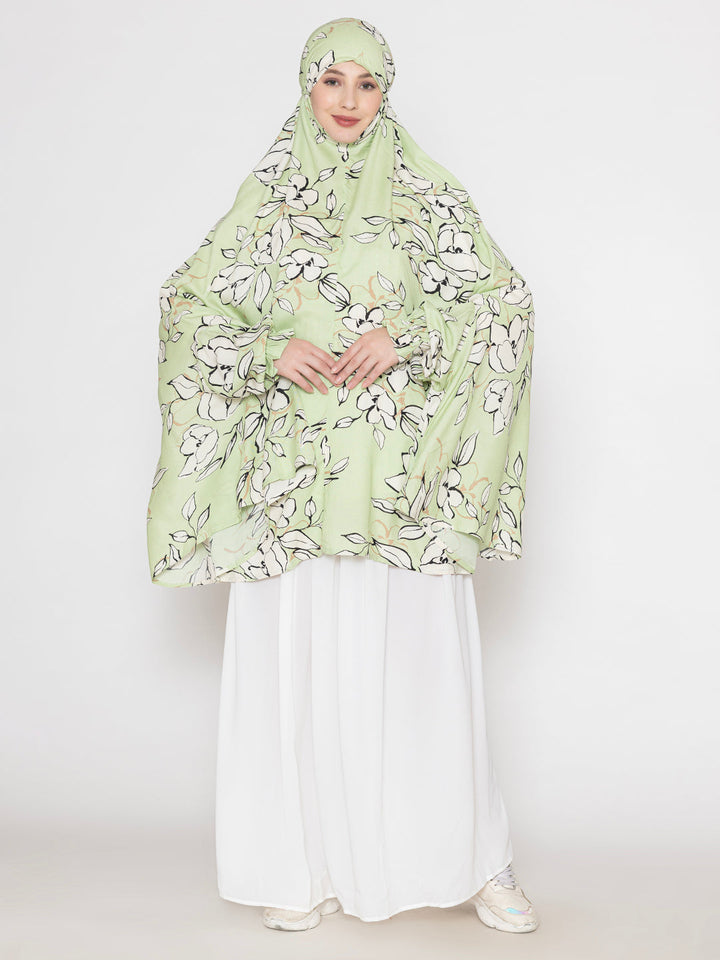Pista-Green-Viscose-Leaf-Print-Namaz-Dupatta