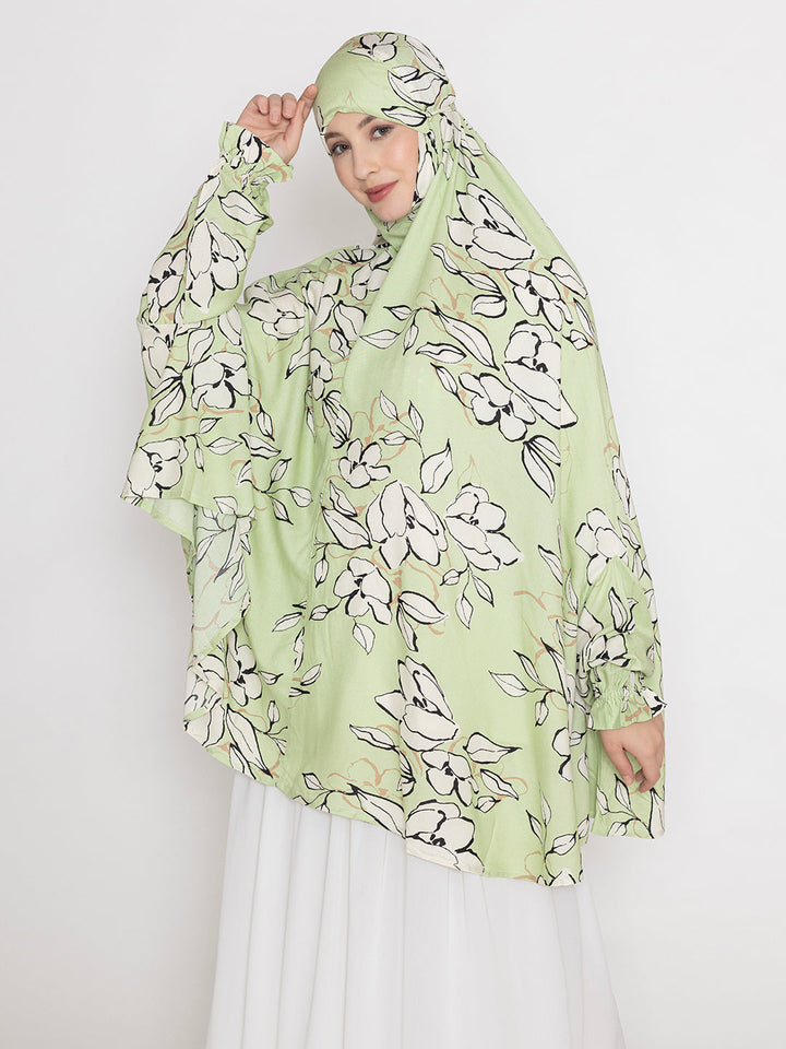 Pista-Green-Viscose-Leaf-Print-Namaz-Dupatta