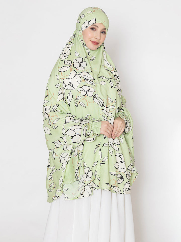 Pista-Green-Viscose-Leaf-Print-Namaz-Dupatta