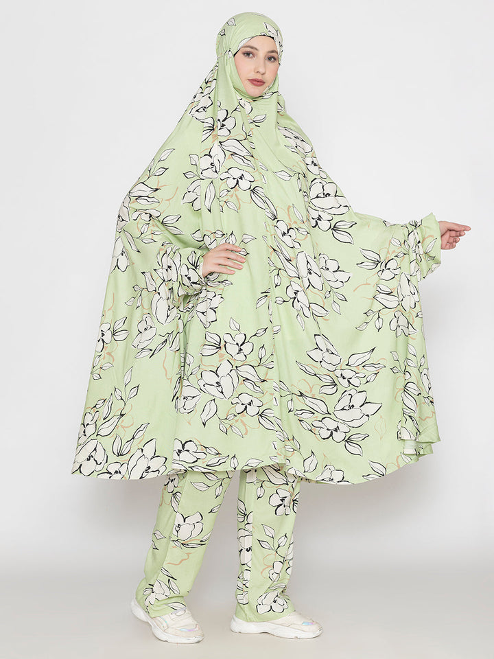 Pista-Green-Viscose-Leaf-Print-Co-Ord-Set