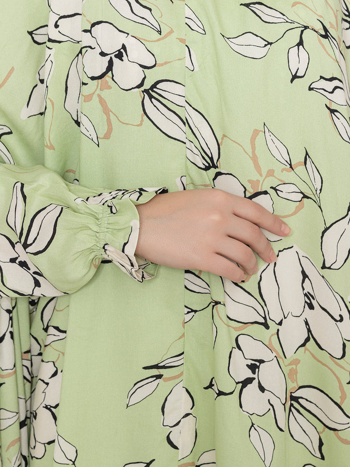 Pista-Green-Viscose-Leaf-Print-Co-Ord-Set