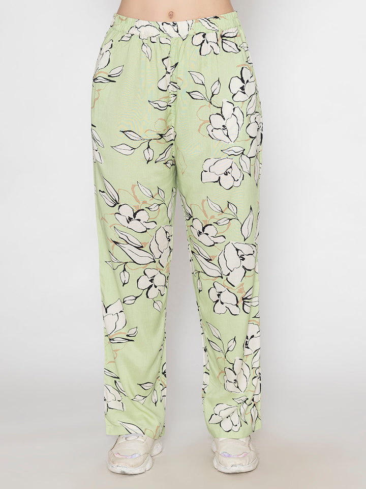 Pista-Green-Viscose-Leaf-Print-Co-Ord-Set