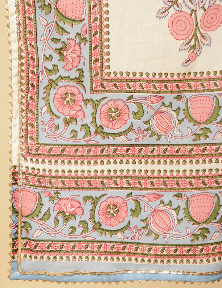 Plus-Size-Blue-Cotton-Cambric-Printed-Anarkali-Kurta-Set