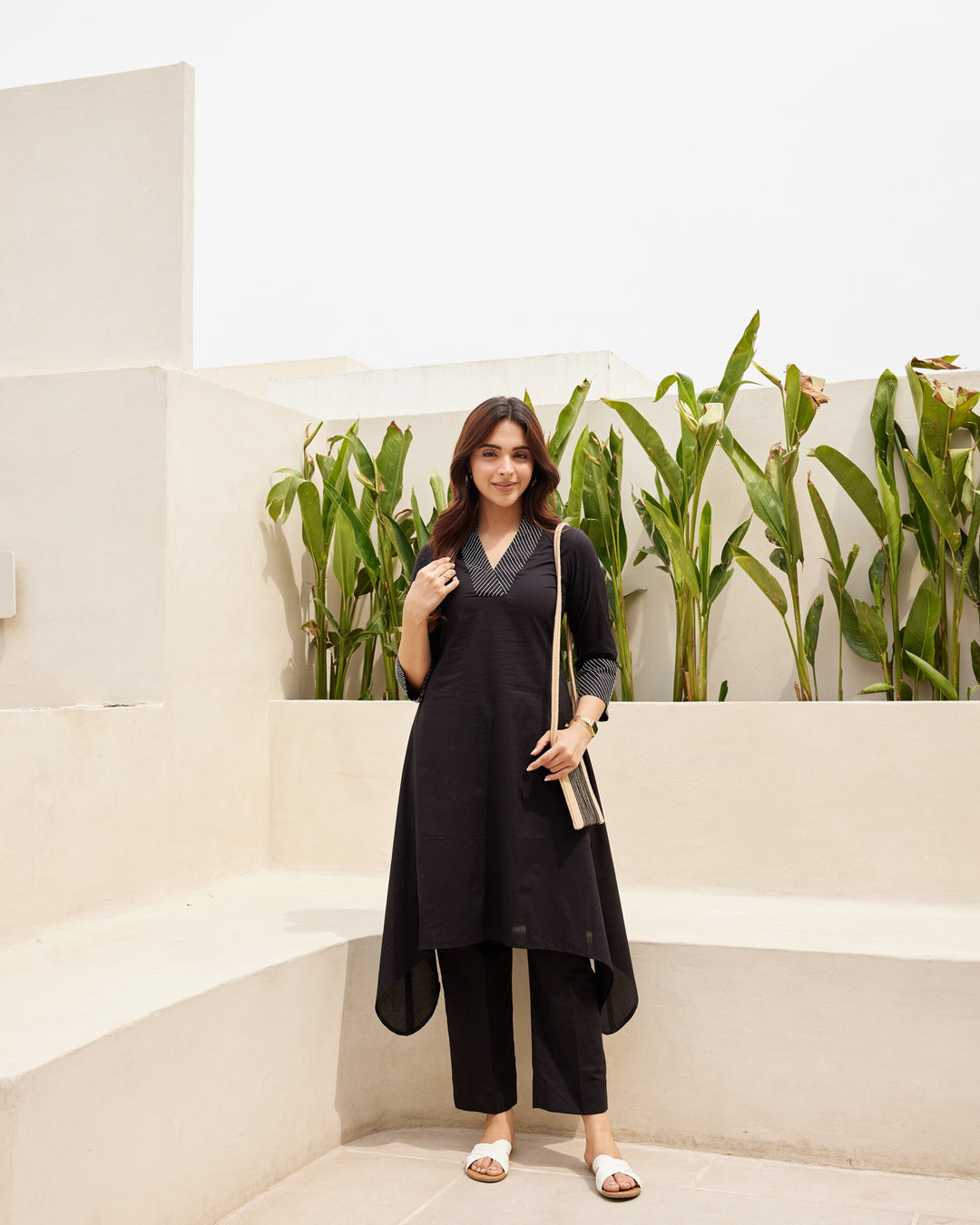 Black-Cotton-Essential-3-Piece-Kurta-Set