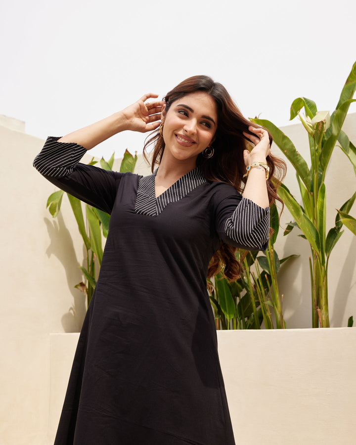 Black-Cotton-Essential-3-Piece-Kurta-Set