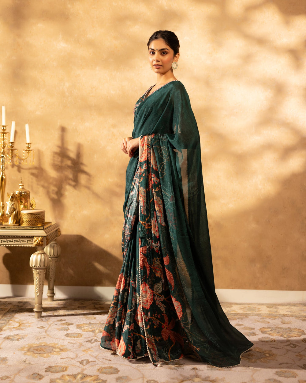 Green-Chinnon-Chintz-Garden-Saree