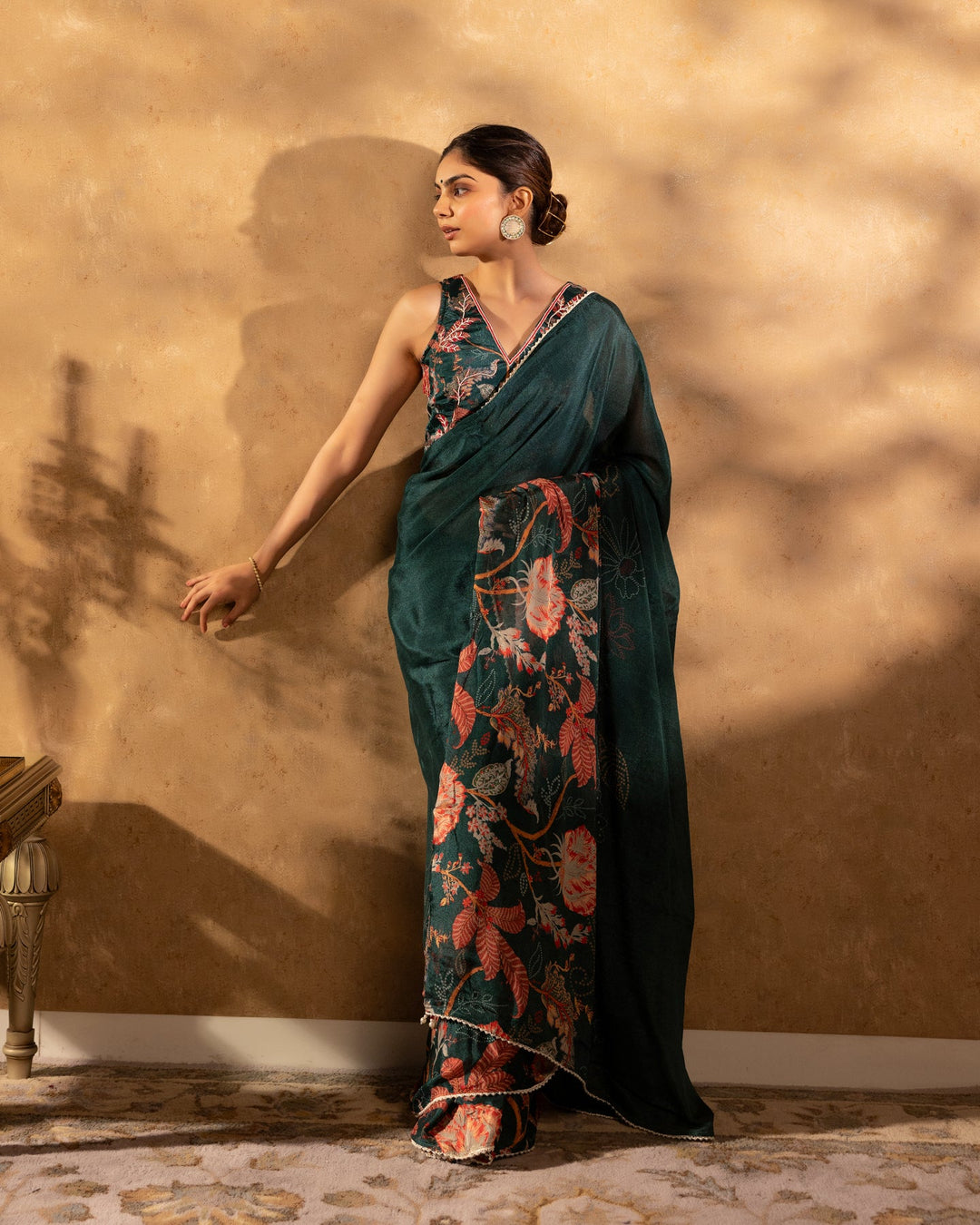 Green-Chinnon-Chintz-Garden-Saree