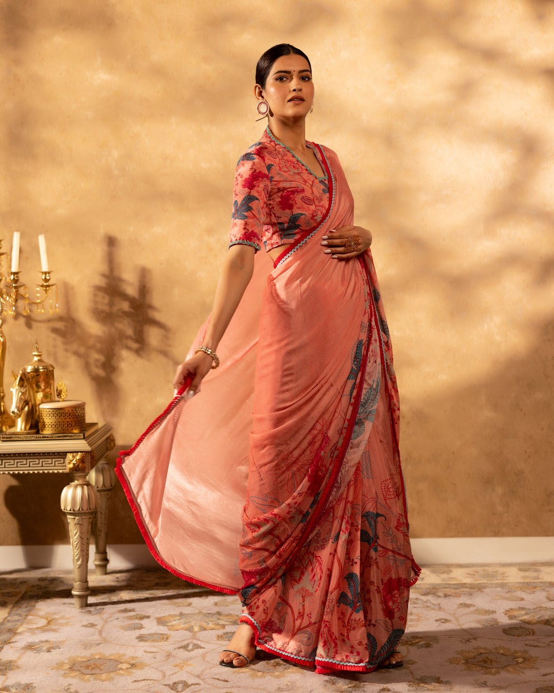 Peachy-Chinnon--Botanical-Saree