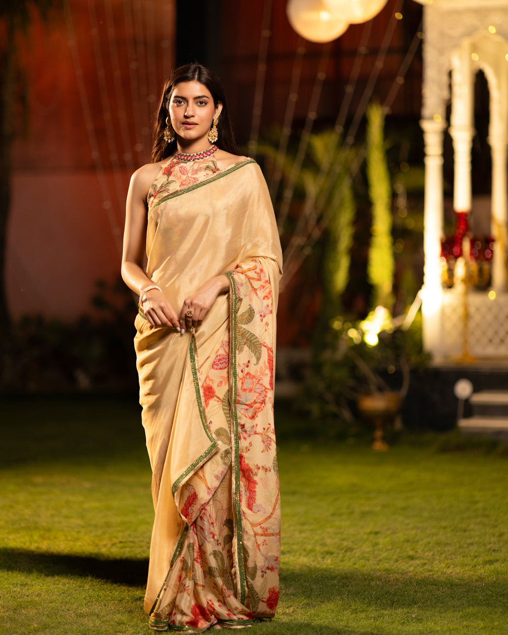 Beige-Chintz-Chinnon-Saree