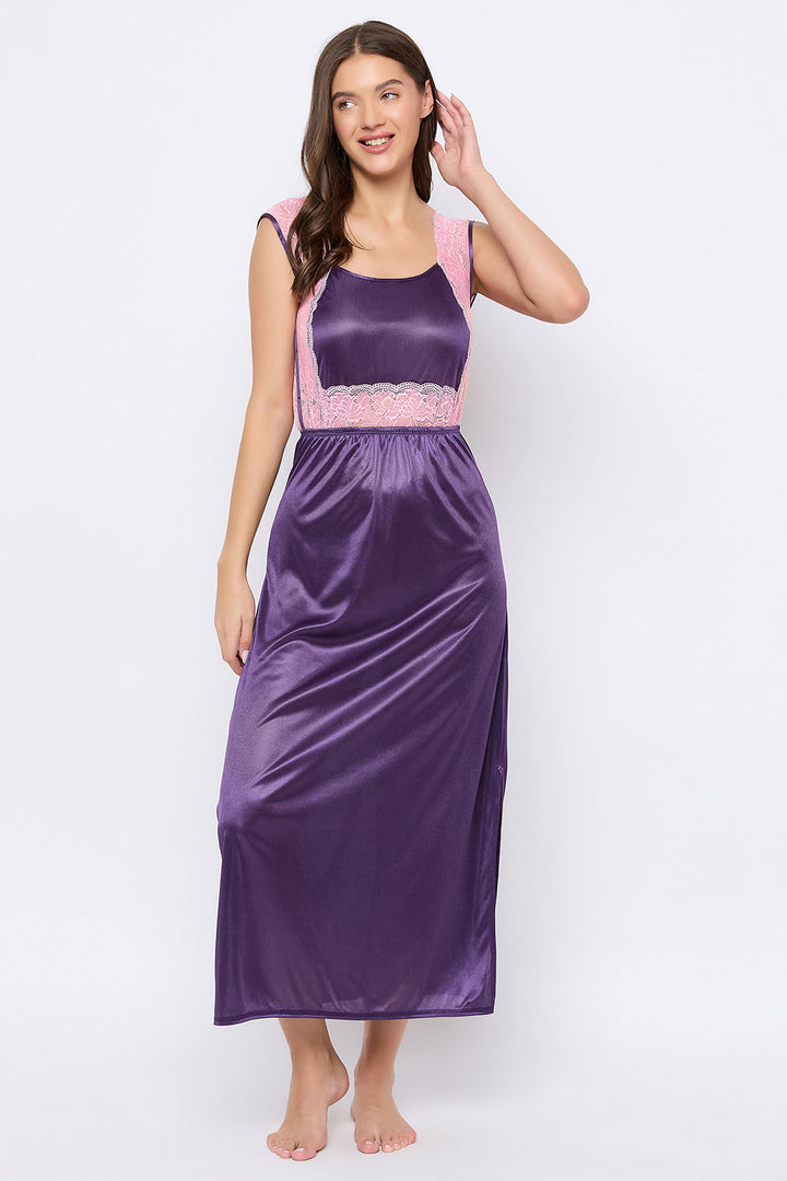 Purple-Satin-7-Pcs-Nightwear-Set