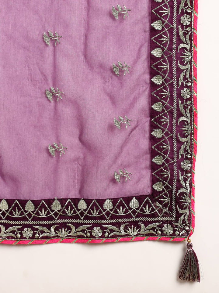 ZERESOUQ-Purple-Silk-Blend-Yoke-Design-Zari-3-Piece-Kurta-Sets