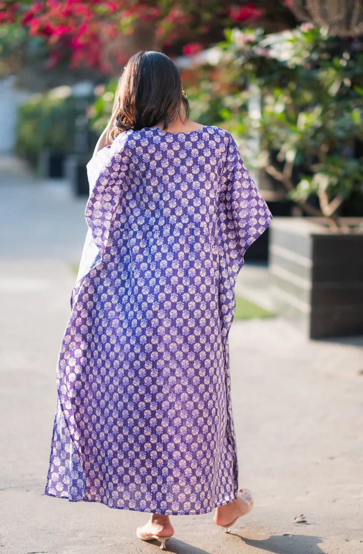 Purple-Cotton-Kaftan-Dress