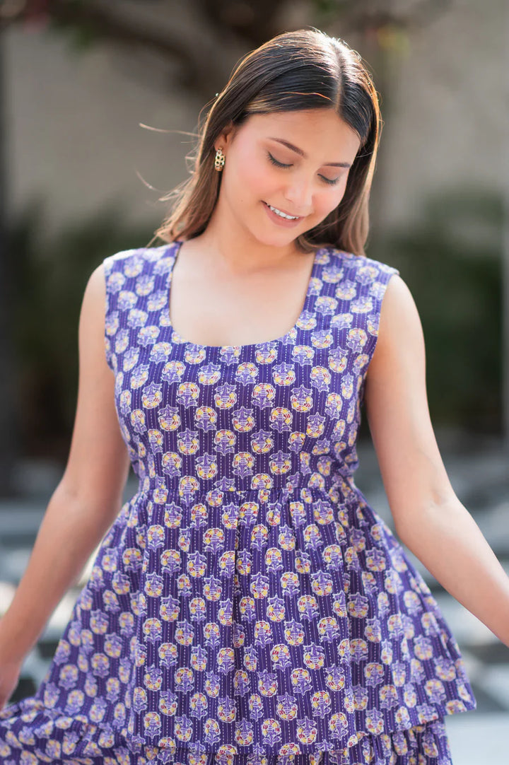 Purple-Cotton-Kantha-Dress