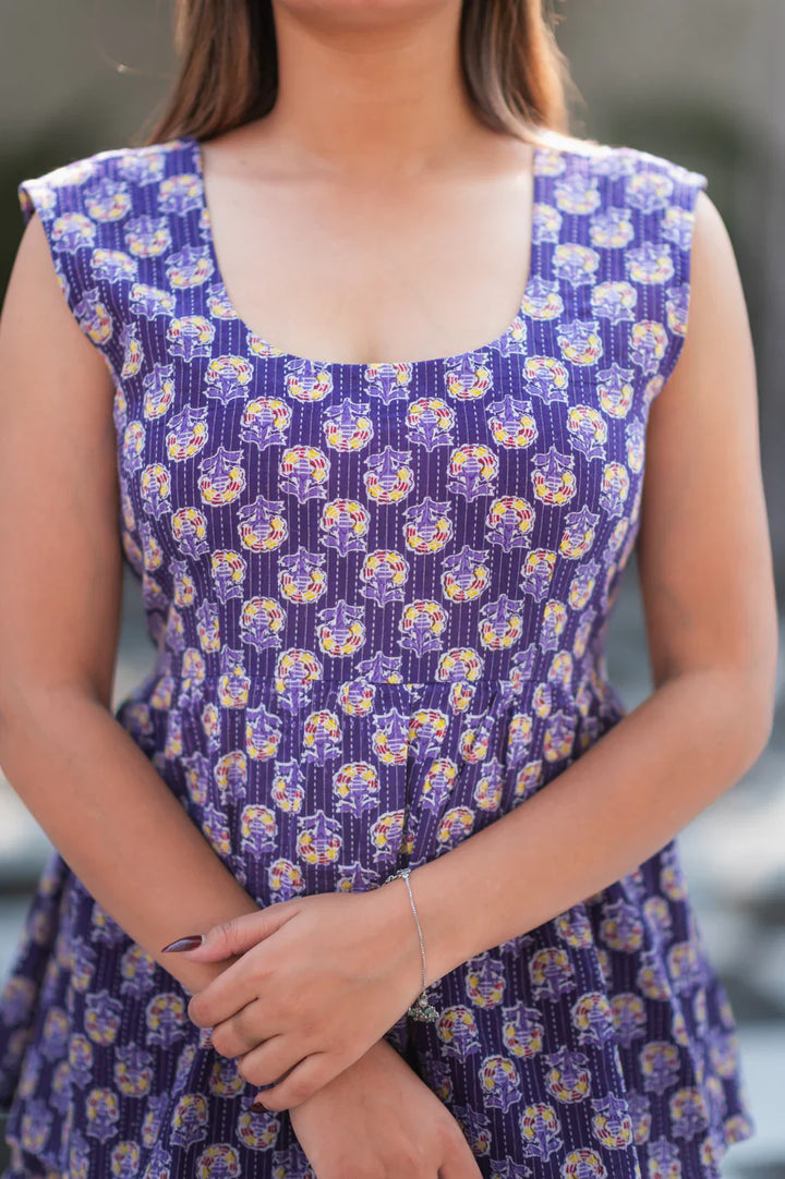 Purple-Cotton-Kantha-Dress