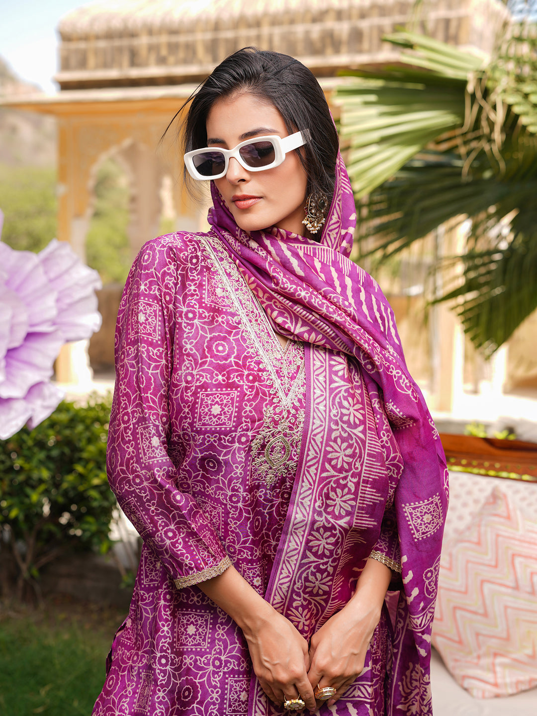 Purple-Silk-Blend-Floral-Embroidered-3-Piece-Kurta-Set