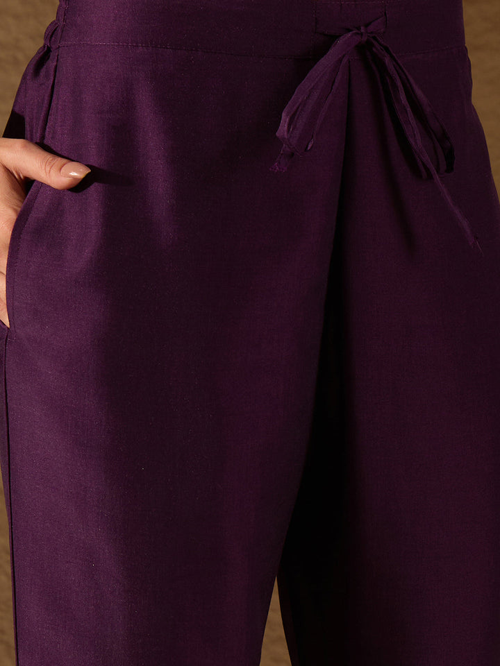 Purple-Silk-Blend-Floral-Foil-Printed-3-Piece-Kurta-Set