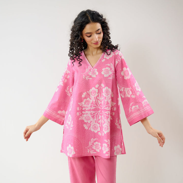 Pink-Cotton-Dewdrop-Co-Ord-Set