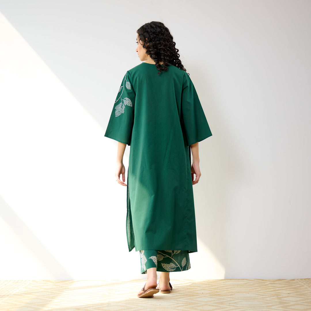 Green-Cotton-Meadow-Patchwork-Emerald-2-Piece-Kurta-Set