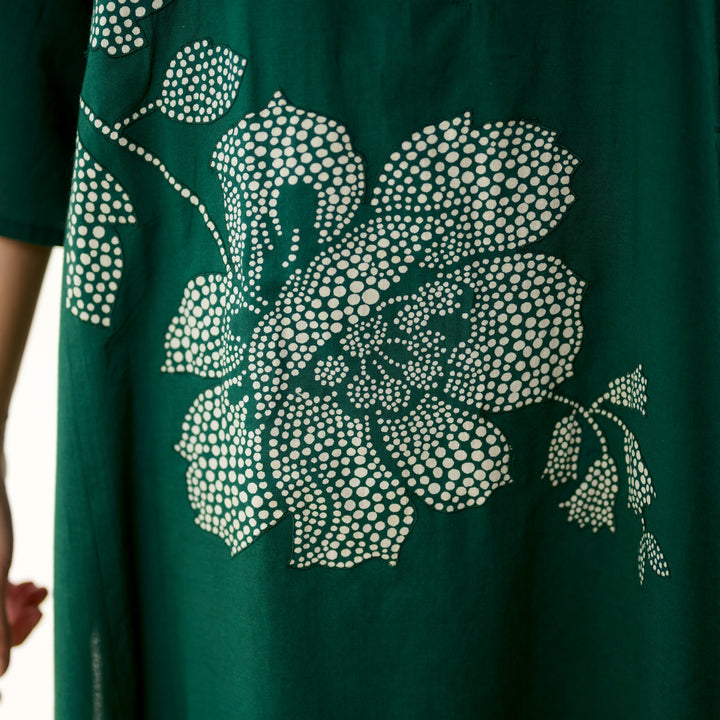 Green-Cotton-Meadow-Patchwork-Emerald-2-Piece-Kurta-Set