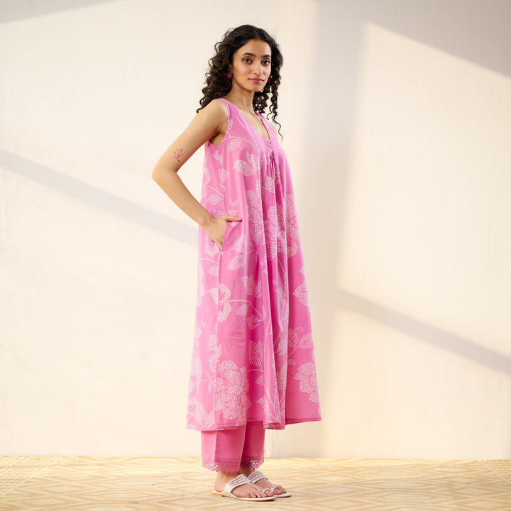 Pink-Cotton-Rosewood-2-Piece-Kurta-Set