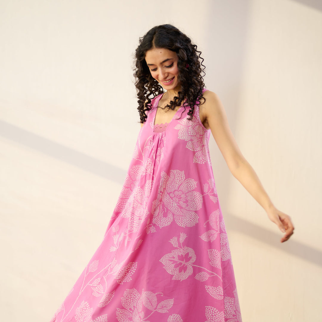 Pink-Cotton-Rosewood-2-Piece-Kurta-Set