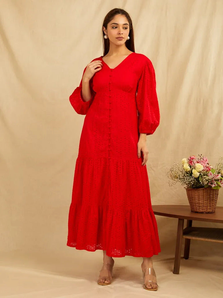Red-Cotton-Schiffli-Broadries-Long-Dress