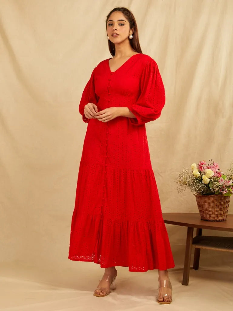 Red-Cotton-Schiffli-Broadries-Long-Dress