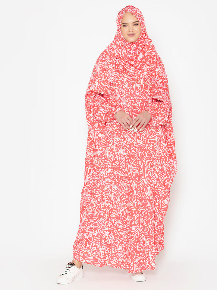 Red-Viscose-Lily-Blossom-Serene-Prayer-Gown