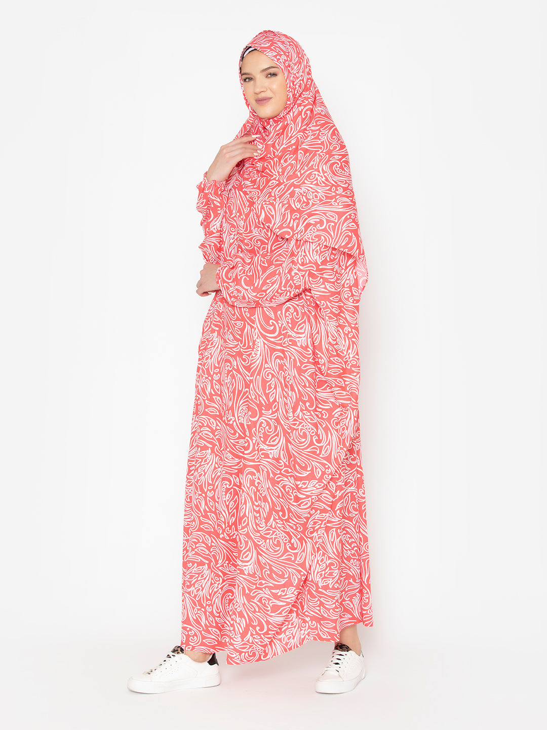 Red-Viscose-Lily-Blossom-Serene-Prayer-Gown
