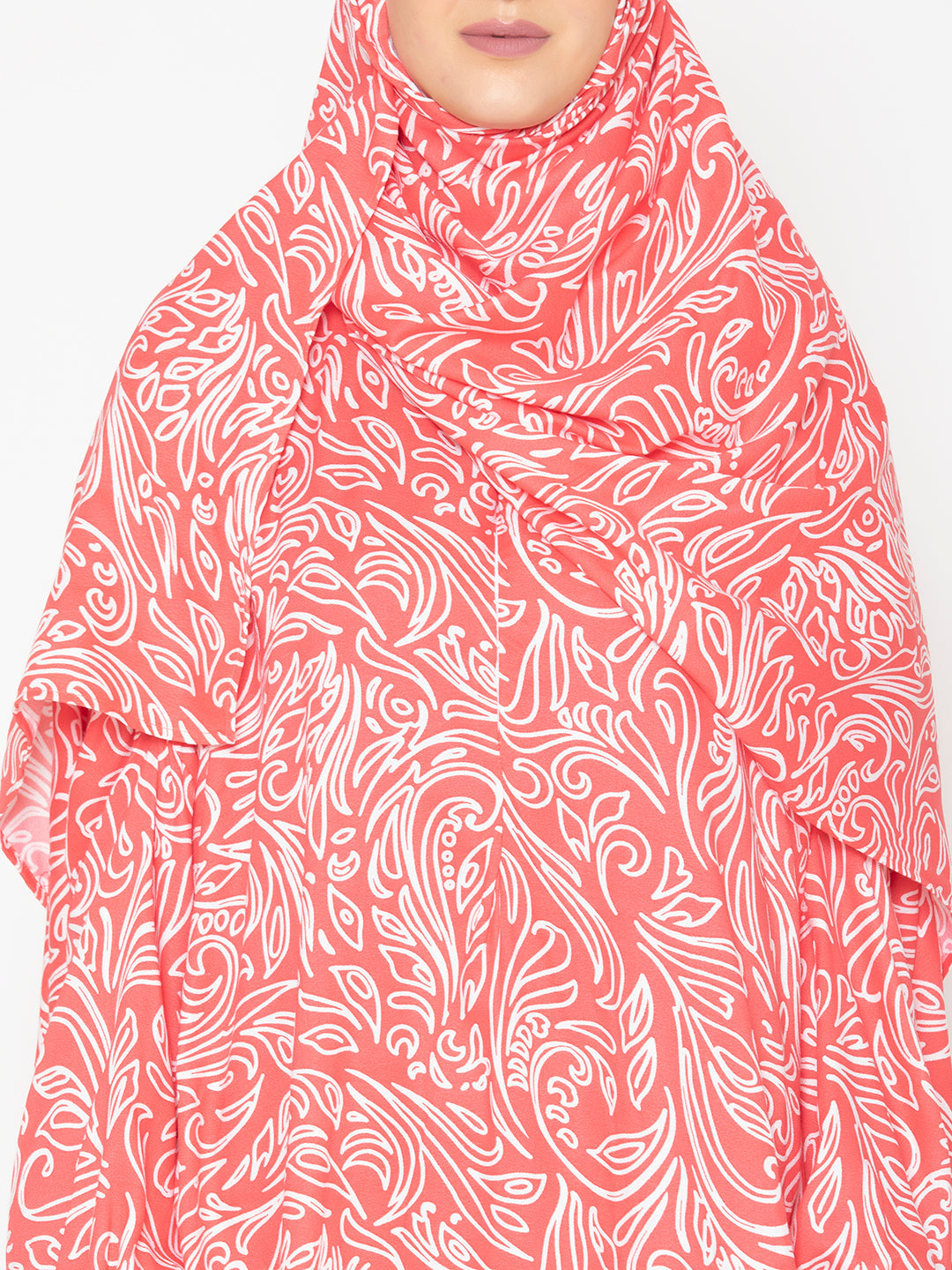 Red-Viscose-Lily-Blossom-Serene-Prayer-Gown