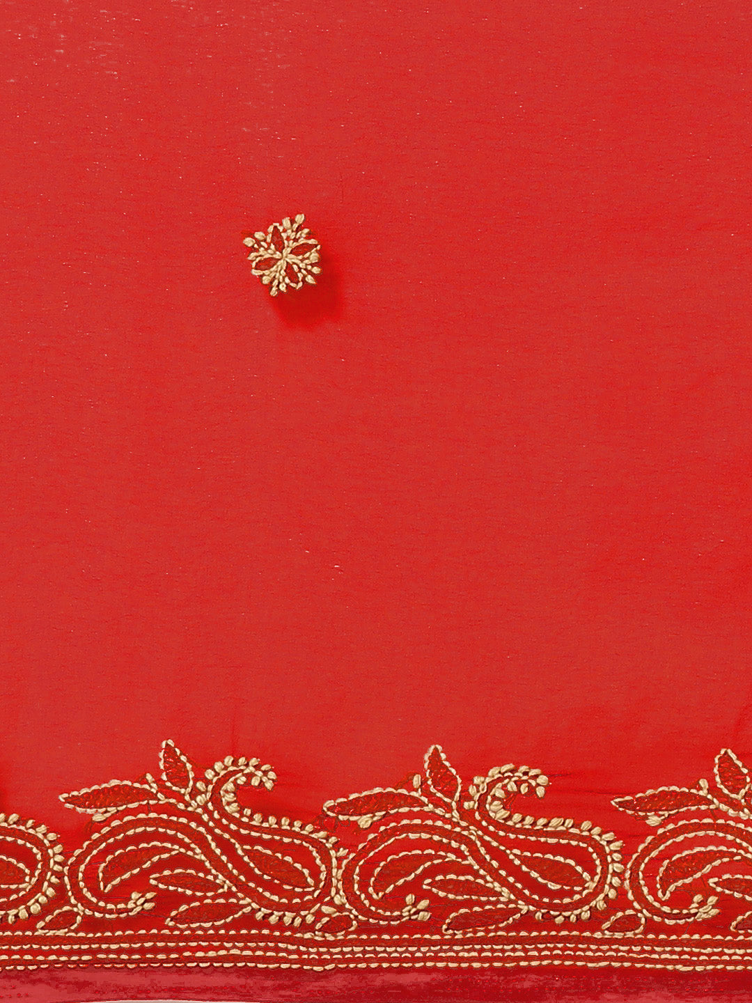 Red-&-Beige-Georgette-Hand-Embroidered-Chikankari-Saree