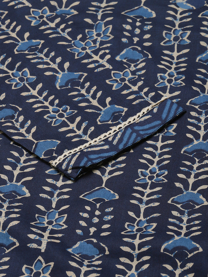 Blue-Pure-Cotton-Straight-3-Piece-Kurta-Set