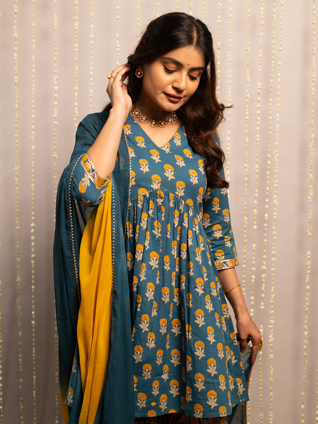 Mor-Peach-Pure-Cotton-Flared-3-Piece-Sharara-Set