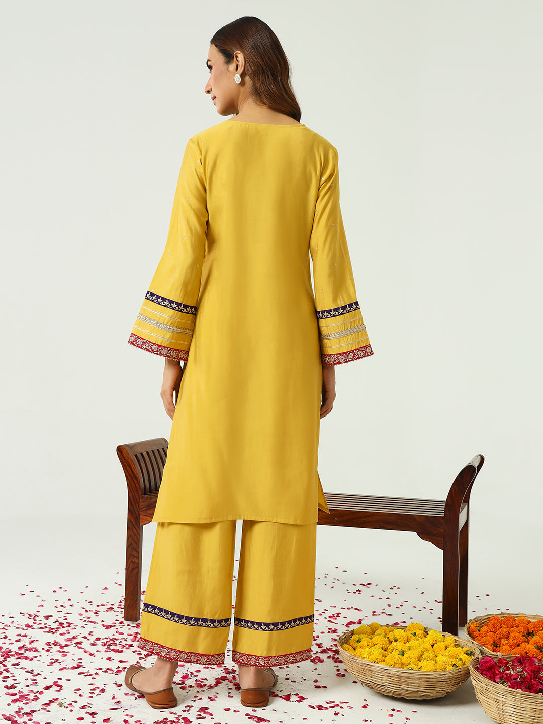 Yellow-Chanderi-Straight-2-Piece-Kurta-Set-Set