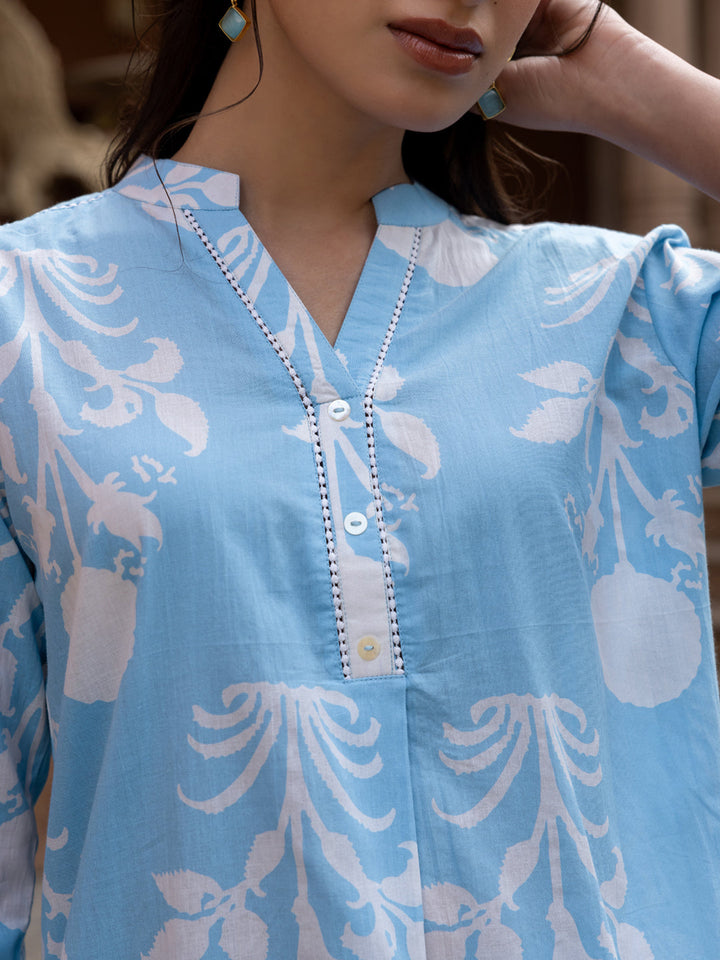 Sky-Blue-Cotton-Printed-Co-Ord-Set