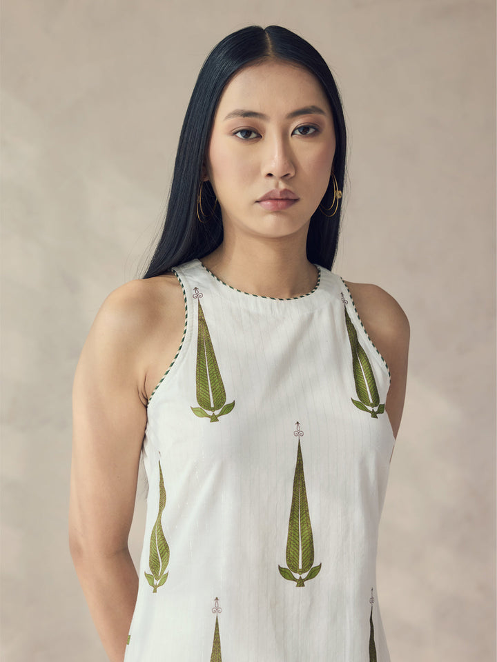 Off-White-Cotton-Printed-Sleeveless-2-Piece-Kurta-Set
