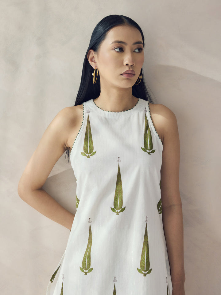 Off-White-Cotton-Printed-Sleeveless-2-Piece-Kurta-Set