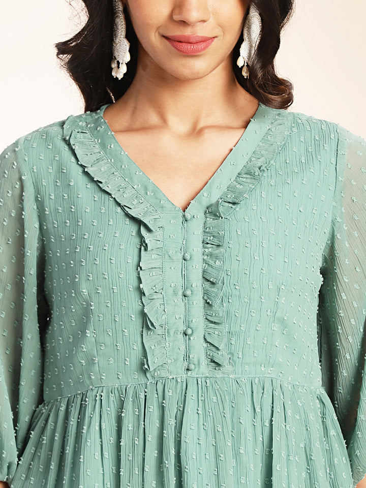 ZERESOUQ-Sage-Dobby-Chiffon-Woven-Design-Co-Ord-Set