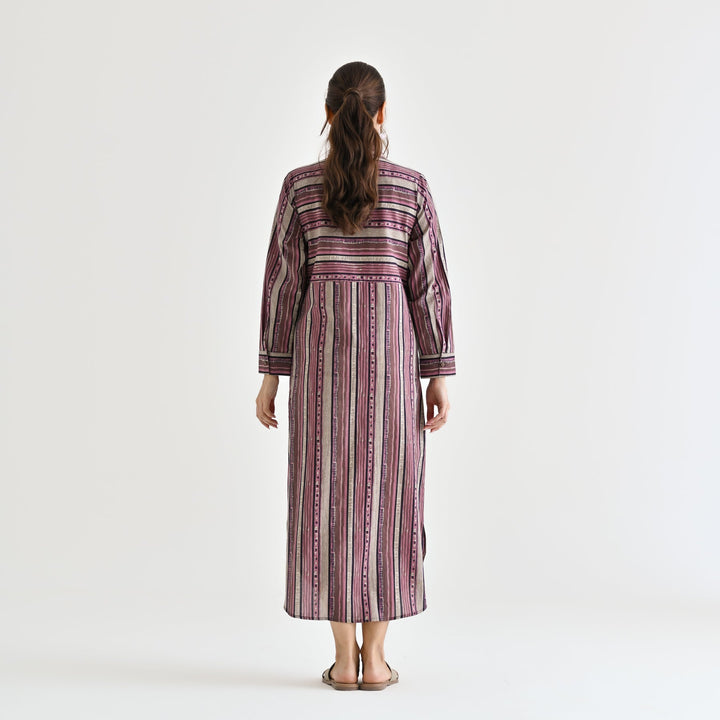 Mauve Cotton Sanganeri Printed Kurta Dress