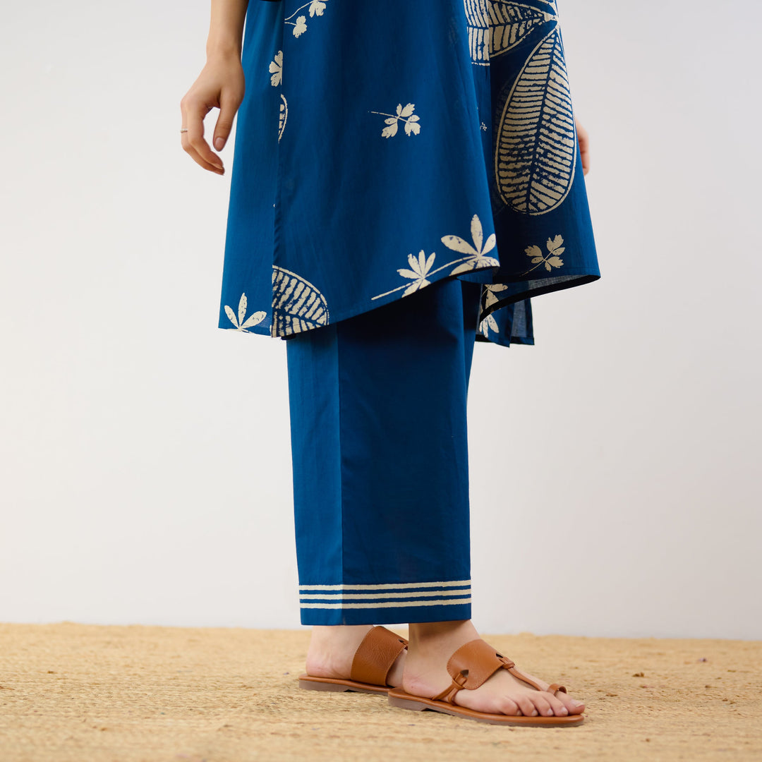 Indigo-Blue-Cotton-Plumeria-Co-Ord-Set