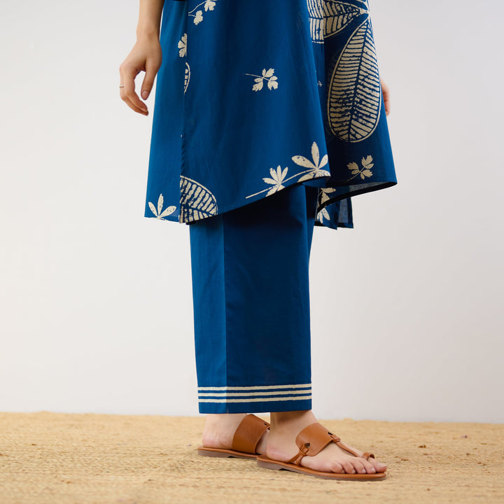 Indigo-Blue-Cotton-Plumeria-Co-Ord-Set