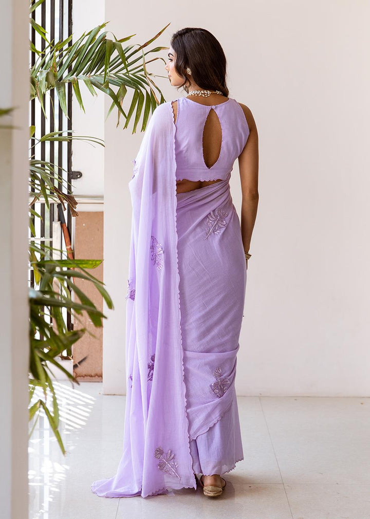 Siya-Lavender-Embossed-Embroidered-Pre-Draped-Saree