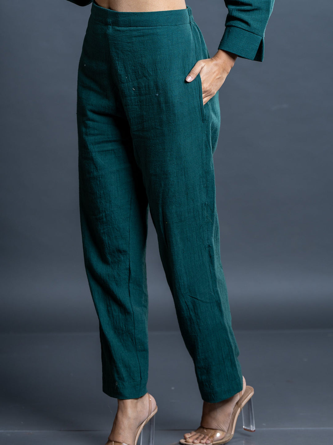 Teal-Green-Cotton-Shirt-Style-Co-Ord-Set