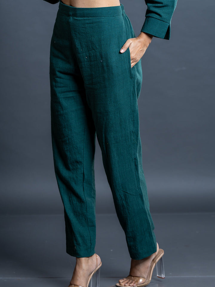 Teal-Green-Cotton-Shirt-Style-Co-Ord-Set