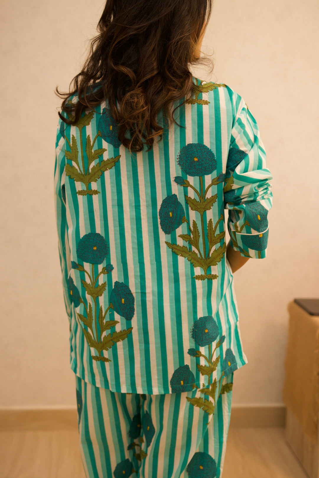 Turquoise-Cotton-Floral--Neel-Bagh-Co-Ord-Set